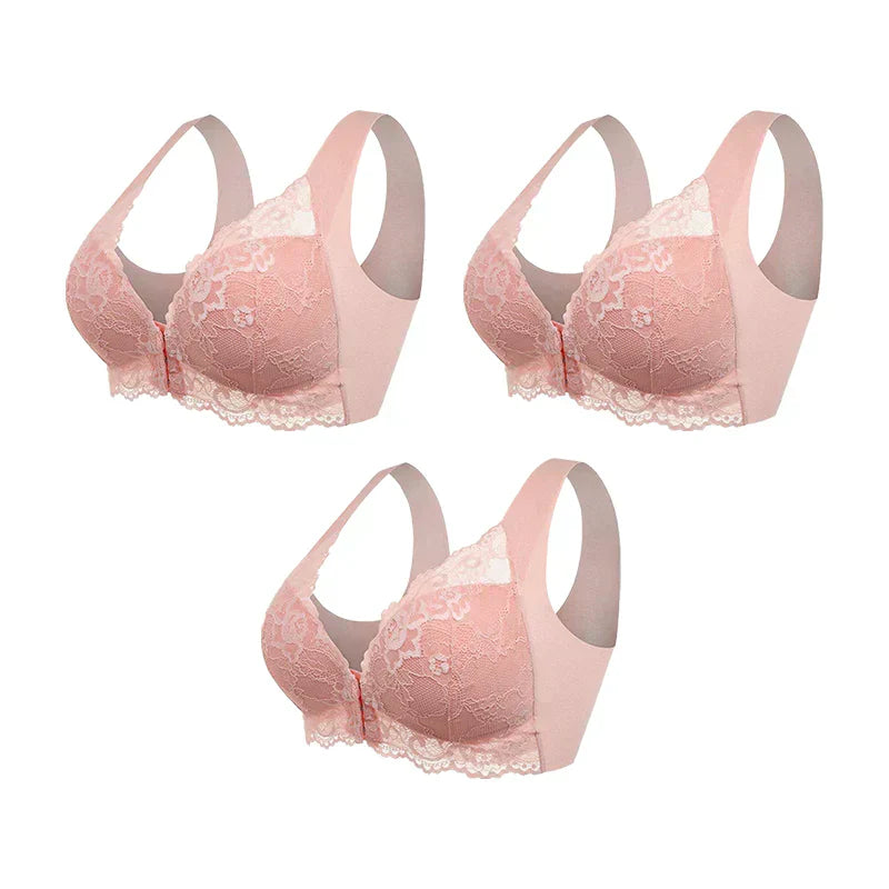 (1 acheté = 3 reçus) Soutien-gorge Sans Fil Galbant Avec Fermeture Frontale